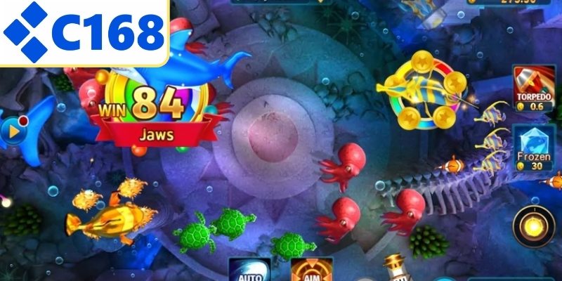 Màn hình game với hiệu ứng bắn cá mãn nhãn