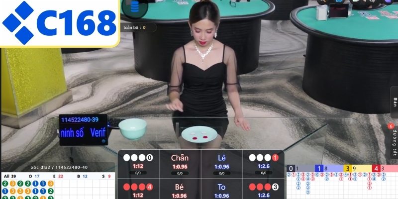 Sảnh casino C168 với dealer chuyên nghiệp trực tiếp