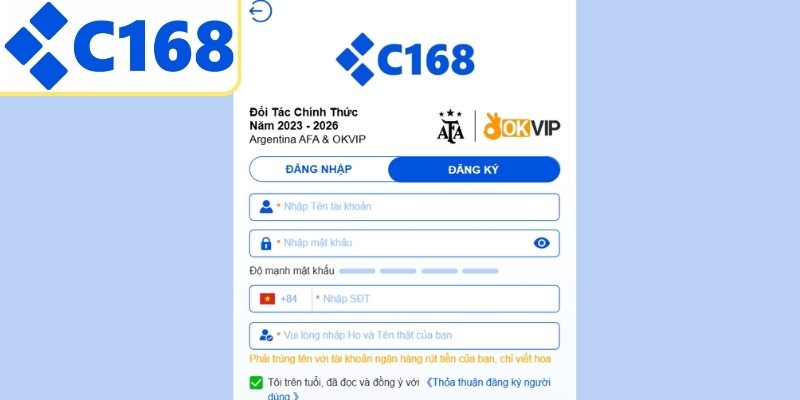 Quy trình đăng ký tài khoản C168 dễ dàng