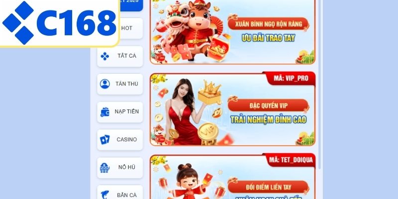 Danh mục ưu đãi phổ biến cho thành viên