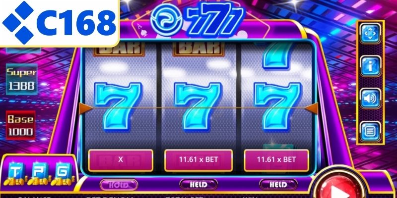 Giao diện nổ hũ 777 với biểu tượng may mắn